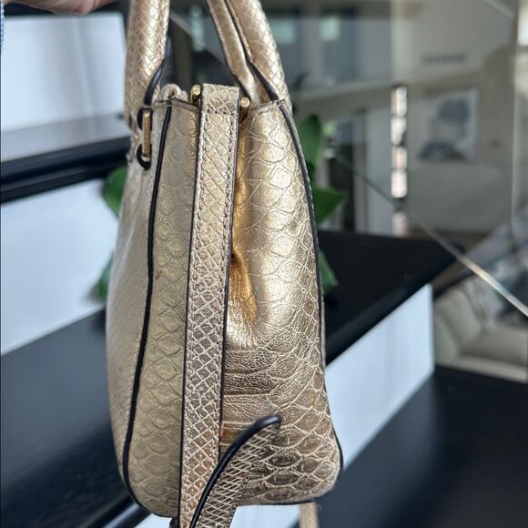 Michael kors genuine leather embossed satchel shoulder crossbody handbag purse - Picture 8 of 14